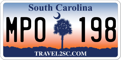 SC license plate MPO198