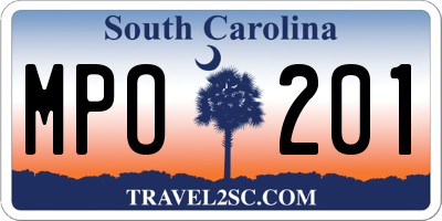 SC license plate MPO201