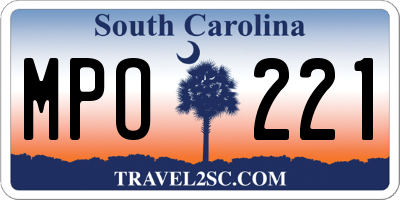 SC license plate MPO221
