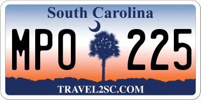 SC license plate MPO225