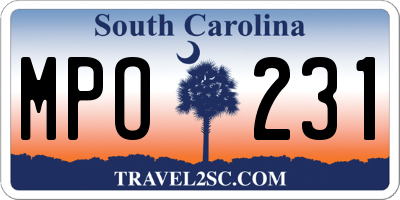 SC license plate MPO231