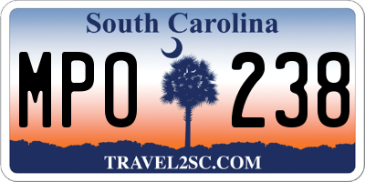SC license plate MPO238