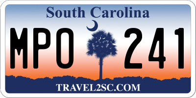 SC license plate MPO241