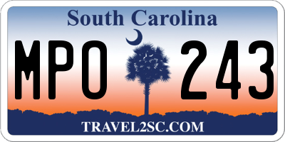 SC license plate MPO243