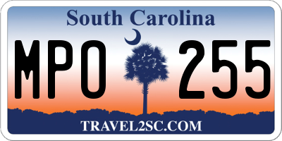 SC license plate MPO255