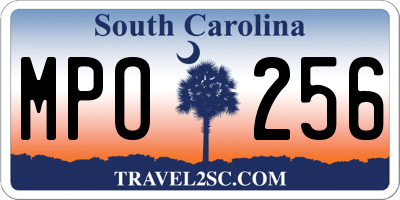 SC license plate MPO256