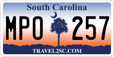 SC license plate MPO257