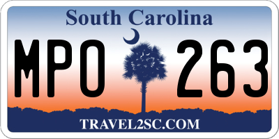 SC license plate MPO263