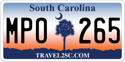 SC license plate MPO265