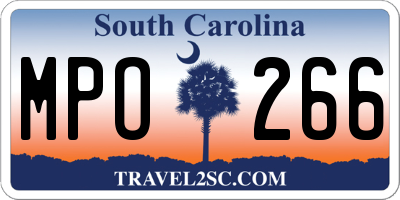 SC license plate MPO266