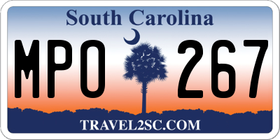 SC license plate MPO267