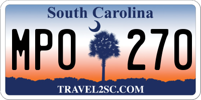 SC license plate MPO270
