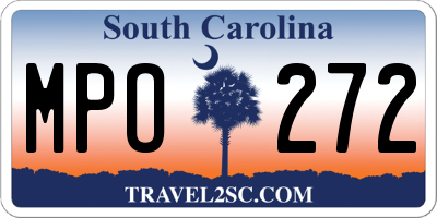 SC license plate MPO272