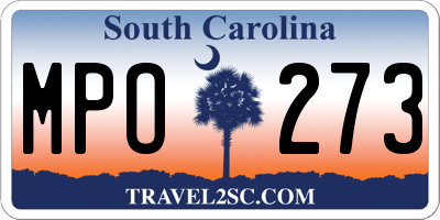 SC license plate MPO273