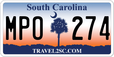 SC license plate MPO274