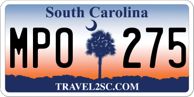 SC license plate MPO275