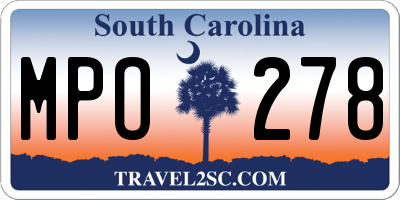 SC license plate MPO278