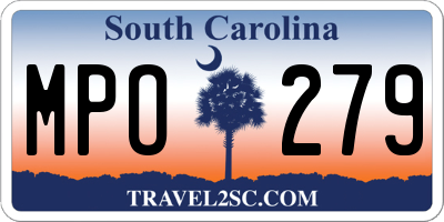 SC license plate MPO279