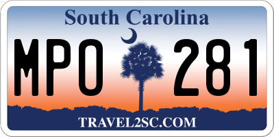 SC license plate MPO281