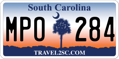 SC license plate MPO284