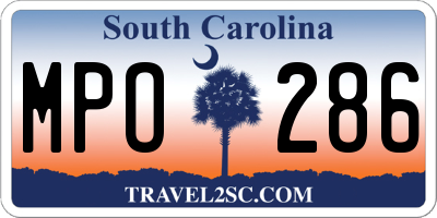 SC license plate MPO286