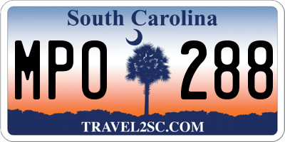 SC license plate MPO288