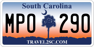 SC license plate MPO290
