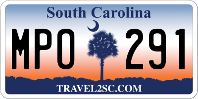 SC license plate MPO291