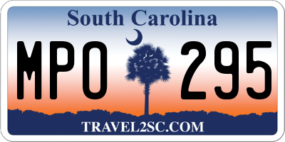 SC license plate MPO295