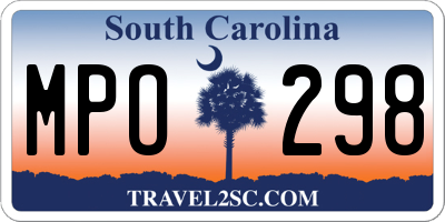 SC license plate MPO298