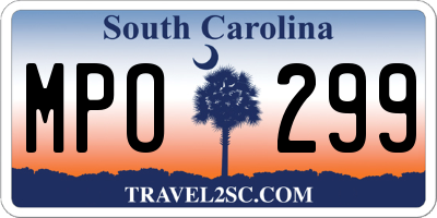 SC license plate MPO299
