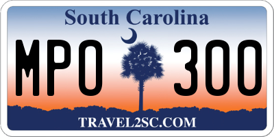 SC license plate MPO300
