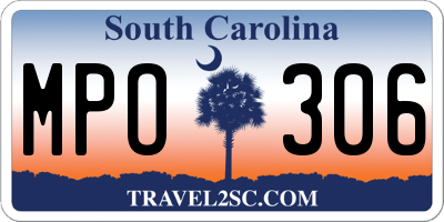 SC license plate MPO306