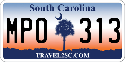 SC license plate MPO313