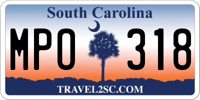 SC license plate MPO318