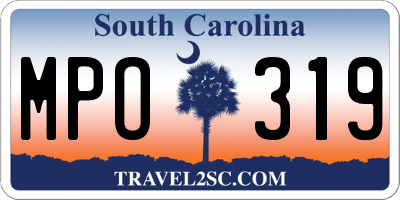 SC license plate MPO319