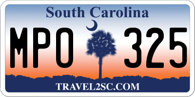 SC license plate MPO325