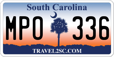 SC license plate MPO336