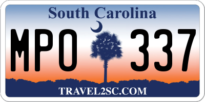 SC license plate MPO337