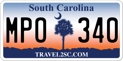 SC license plate MPO340