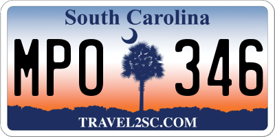 SC license plate MPO346