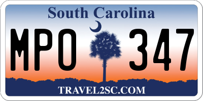 SC license plate MPO347
