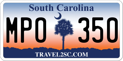 SC license plate MPO350
