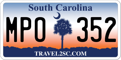 SC license plate MPO352