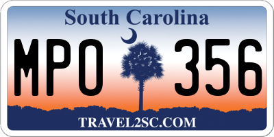 SC license plate MPO356