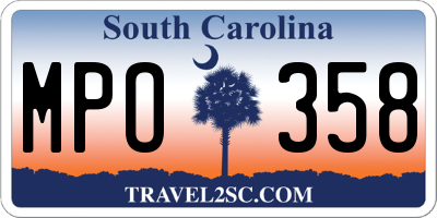 SC license plate MPO358