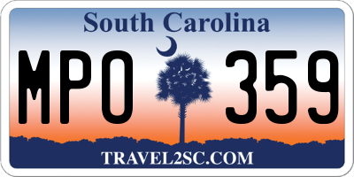 SC license plate MPO359