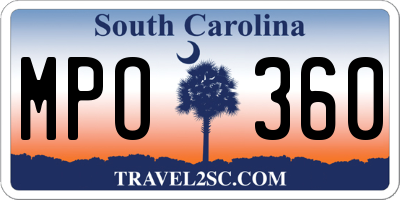 SC license plate MPO360