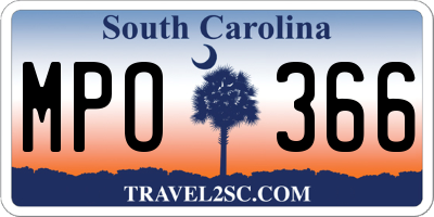 SC license plate MPO366