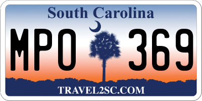 SC license plate MPO369